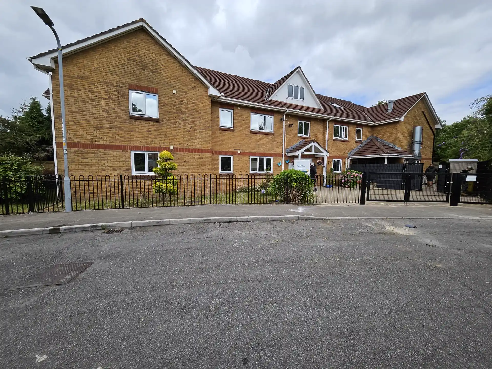 New bow-top railings and gates outside a healthcare building in Newport, by Kingsley Build Group